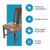 Plastic Chair Covers, Plastic Seat Covers for Dining Chairs, Chair Protector, Vinyl, Waterproof for V1370-AZ4-07656