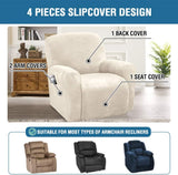 Velvet Stretch Recliner Couch Covers 4-Pieces Style Recliner Chair Covers Recliner Cover for V1258-DP02-F-628