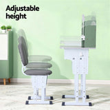 Keezi Kids Study Desk Chair Set Adjustable Ergonomic Table LED Lamp Green KTC-A-STU-BS-GN