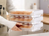 Egg Storage Box with Tray for Refrigerator - Plastic Egg Holder Container for Fridge Organization, V1369-AZ3-W-11151