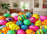 36PCS colorful plastic Easter eggs can be filled with Easter eggs, lucky surprise eggs, Easter V1102-HECD-001