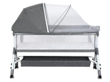Bopeep Baby Cot Bed Crib Newborn Co-Sleeper Bassinet Safety Adjustable Bedside KD1192-GY-AU