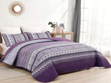 Elegant Peony purple Soft 3 Pc Bedspread & Pillow Cover Set V745-MAC080783Q13U