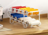Soda Can Organizer for Refrigerator for Cans, Stackable Rolling Can Organizer for Pantry Fridge V1369-AZ3-W-06194
