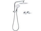 WELS Twin Shower Set 8" Rain Head 3 Modes Handheld Diverter Gooseneck Wall Arm Taps V1233-A703ROHR003M4CKSR108CPF0282A
