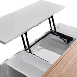 Coffee Table High Gloss Finish Lift Up Top MDF White Ash Colour Interior Storage V43-CT-GND-WA