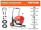 Drain Cleaner Machine 120FT x 6/5" 1100W Sectional Snake Auger Manual Feed V952-ZXFDSGDSTJ11UUQWMV3