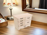 Beige Solid Wood Multi Drawer Organizer Box for Jewelry Beads and Craft Supplies with Portable V1366-AZ2-W-13856