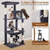 VaKa 143cm Cat Tree Scratching Post Scratcher Tower Condo House Furniture Wood V465-51026