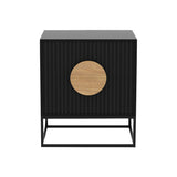 Sarantino Silvia Bedside Table with 2 Drawers - Black CBT-91S-6TZ-BLK