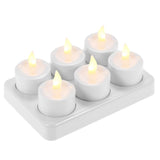 Rechargeable LED Flickering Flameless Candles Tealight Candles Lights with Frosted Cups Charging V1294-YM0901-H19839UK-6