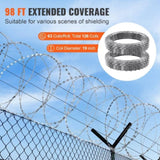 Razor Wires, 98 ft Razor Barbed Wire, 2 Rolls Razor Wire Fencing Razor Fence, Double Spiral Razor V952-JSSWDPCS98YCM0CYFV0