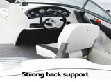 Seamanship 2X Folding Boat Seats with 2X Adjustable Pedestals 3446cm Marine Swivel Low Back 13cm BS-86202-GC-40-3446X2