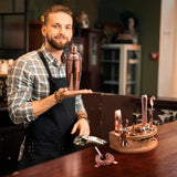 12-Piece Stainless Steel Cocktail Set with Bamboo Stand, Gold, Perfect Gift for Home Bar V1188-MS-325-1514