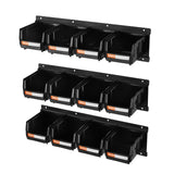 Wall Mounted Storage Bins, 12 Plastic Bins & 3 Metal Rails, Nuts, Bolts, Nails, Craft Room, Garage, V767-VVR-BGSWLXGDBGSWXS1FU001V0