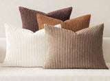 Corduroy Pillow Covers Set of 4, Striped Decorative Cushion Covers for Sofa and Living Room Autumn V1237-ZY-924-210