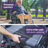 Equipmed Electric Folding Wheelchair, Wide Bariatric Chair Seat, Comfortable for S-XL, Long Range, V219-HELWLCEQPGK4A