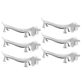 Dining Table Cutlery Rest, 6Pcs Zinc Alloy Chopstick Rests Metal Dog Shape Chopstick Racks Cutlery V1369-AZ3-W-15981