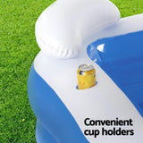 Bestway Kids Inflatable Pool Above Ground Pools Seat Cushions Cup Holder 213x206cm BW-POOL-KID-54153