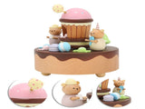 Music Box Bear and Dessert House Shape Valentine's Day Gifts Home Decoration Wooden Crafts V1294-YM0901-3115210087711