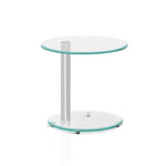 Artiss Coffee Table Round Tempered Glass Side End Beside Tables Cafe 45cm TV-MOUN-TAB-T01-TP