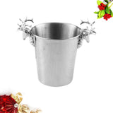 Wine Bucket with Polished Plated Silver Surface and Deer Head for Hotel Bar and House Use V1192-AZ-W-25249