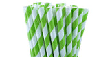 200 Pack Green White Drinking Straws Biodegradable Eco Paper Birthday Party Event Bistro Bar Cafe V382-GREENSTRAW200