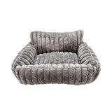 Cozy Foldable Pet Sofa Bed with Plush Sherpa Fleece A Portable, Warm Retreat for Cats and Small V1341-ZY-23Q9DWBL-GREY