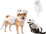 Dinosaur Skeleton Glow in Dark Dog and Cat Costume,Pet Dinosaur Costume,Plush Halloween Pet Hood V1107-136-69214-WHT2