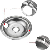 4-Piece Stainless Steel Pan Set,Exact Fit Stove Burner Rings Replacement for W102725,Electric Range V1369-AZ3-W-14639