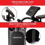 Powertrain Multi Station Home Gym with 68kg Weights Preacher Curl Pad HGM-MTR-080-068