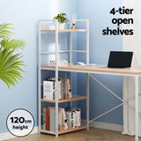 Artiss Computer Desk Shelf Oak 120CM MET-DESK-1111-OA