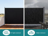 Instahut Side Awning Sun Shade Outdoor Retractable Privacy Screen 1.8X3M Black AWN-B-SIDE-FC-180-BK