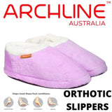 ARCHLINE Orthotic Slippers CLOSED Arch Scuffs Pain Relief Moccasins - Lilac - EU 43 V563-AS711-43