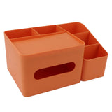 Tissue Box Organizer with Lid Plastic Exquisite Smooth Surface Tissue Desk Organizer for Home Office V1294-YM0706-3117230170012