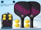 Black and Pink Professional Carbon Fiber Pickleball Paddle Set V888-ELOSUNG53154