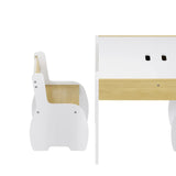 3-Piece Kids Table and Chairs Set in White with Storage, 60x60x48cm V178-59315