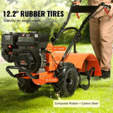 Tiller Cultivator Gas Powered, 212CC 4-Stroke Garden Cultivator, Tiller with 4 Steel Adjustable Rear V952-RYGYJ212CCSCGHWDEV0