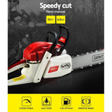Giantz 65cc Petrol Chainsaw 24 Inch Bar Chain Saw Tree Pruner 2 Stroke E-Start CSAW-92CC-N-OV-RDWH