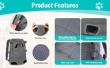 Gray Black outdoor pet backpack, dog backpack, pet carrier, outdoor dog gear, pet travel, dog V1102-136-BLA-73732