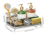 Sponge Holder for Kitchen Sink Caddy Organizer with Detachable High Brush Holder Rustproof Stainless V1294-YM0901-H48548S