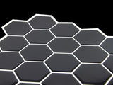 Tiles 3D Peel and Stick Wall Tile Hexagonal Mosaic Black 10 Sheets V63-837081