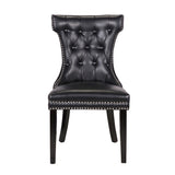 Century 2X Dining Chair Black Pu Wooden Legs V43-DC-CNTRY