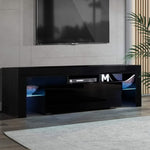 Artiss Entertainment Unit TV Cabinet LED 130cm Black Elo FURNI-L-TV130-BK