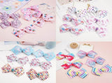 24PCS 11.43cm for Girls Boutique Grosgrain Ribbon Rainbow Hair Bow Alligator Hair Clips Pigtail V1370-AZ4-15072