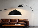 Artiss Modern Arched Floor Lamp Black Standing Heavy-Duty Marble Base for Living Room Bedroom LAMP-FLOOR-ARC-BK