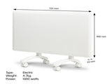 Nobo 1000W NTL4S10-FS40 Electric Panel Heater Thermostat & Castors
