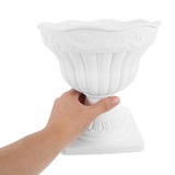 Roman Style Plastic Urn Planter White Pedestal Vase for Wedding Floral Display V1366-AZ2-W-18165