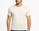 Mens 100% Pure Merino Wool Crew Neck Short Sleeve Top T Shirt Thermal Underwear - Natural V563-MCNPMERINO-NTRAL-S90CM