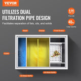 Commercial Grease Trap, 40 LBS Grease Interceptor, Side Inlet Interceptor, Under Sink Stainless V952-YSFLQCRKYSBX1GX1DV0